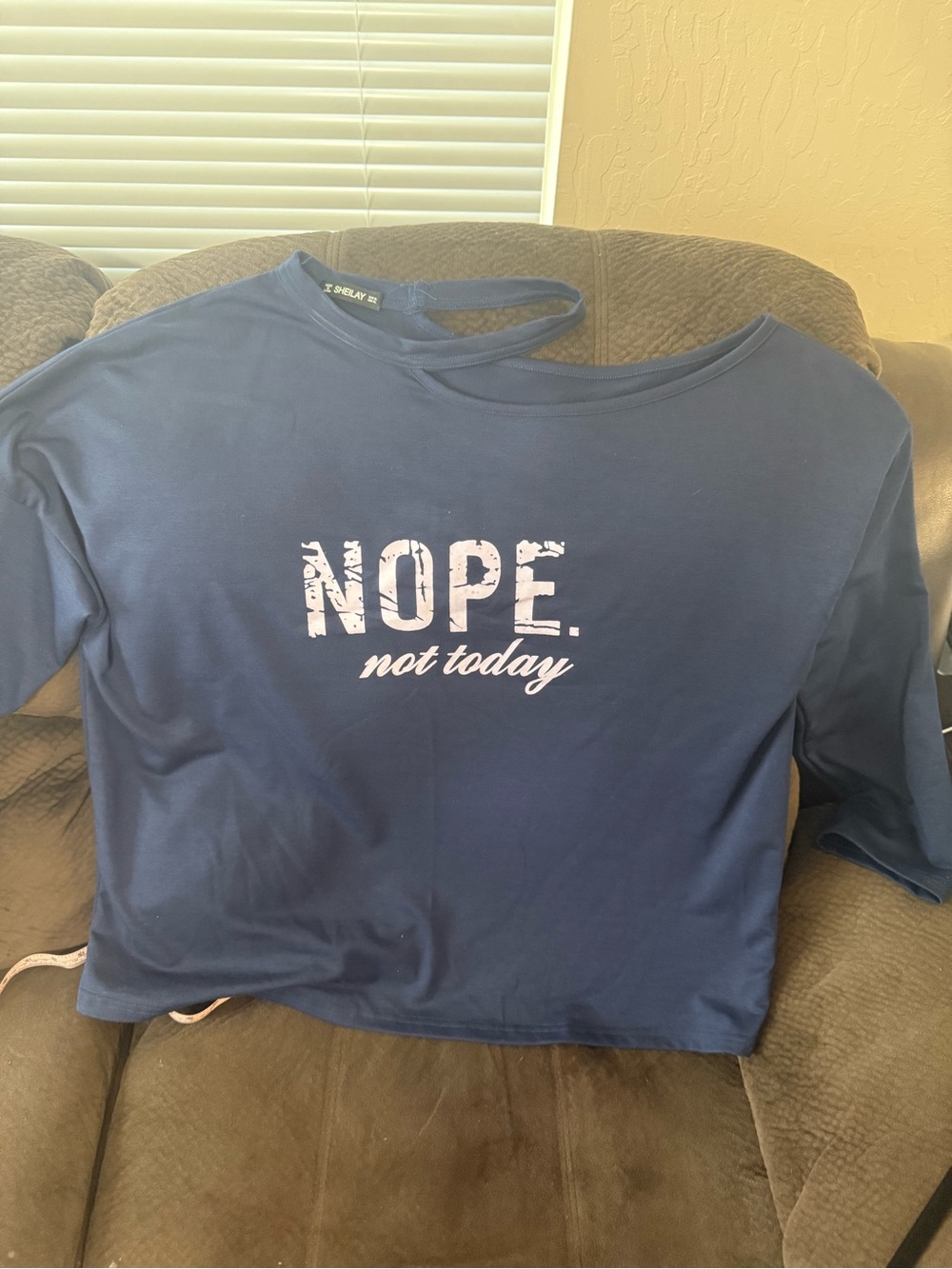 Women’s Navy Crop Top with 'NOPE. not today' Graphic